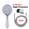 6 Spray Settings Shower Head | Rainfall Combo & SS Hose