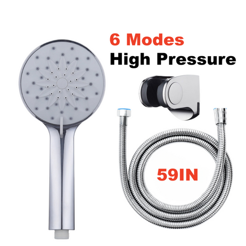 6 Spray Settings Shower Head | Rainfall Combo & SS Hose