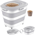 Collapsible Pet Food Storage Container with Wheels & Scoop