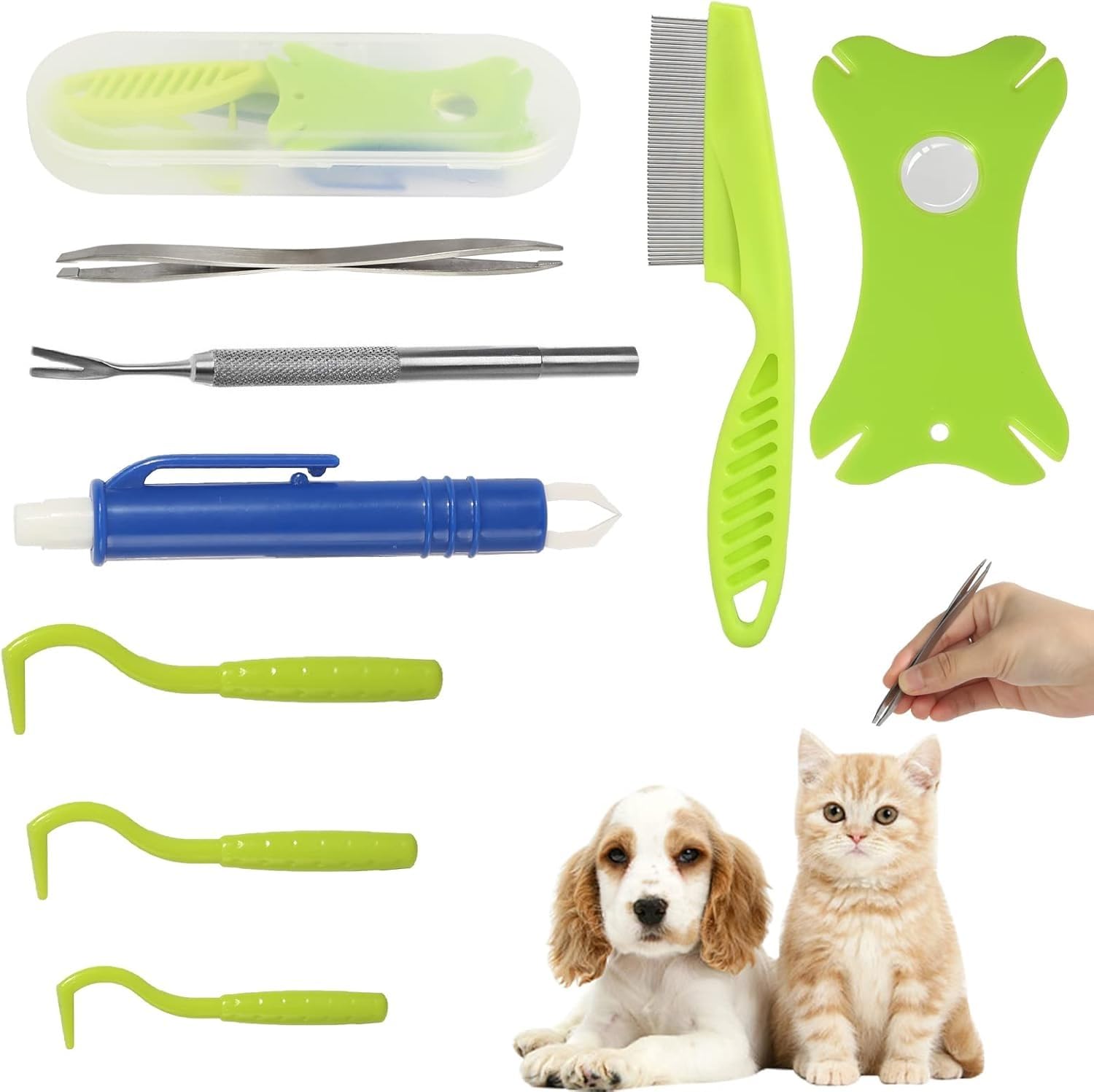 Pet Tick & Flea Removal Kit | 8-in-1 Tool for Dogs & Cats